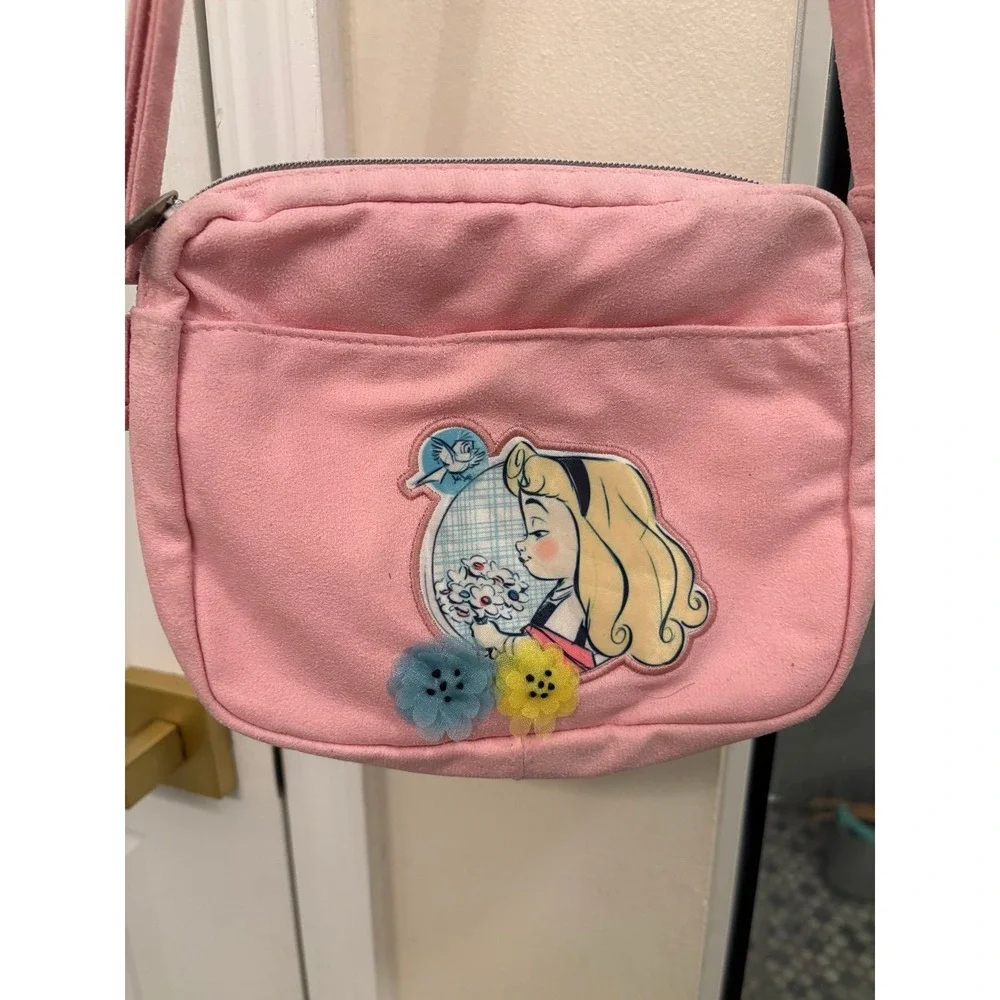 Disney Store Alice in Wonderland Plush Crossbody Bag Pink Y2K